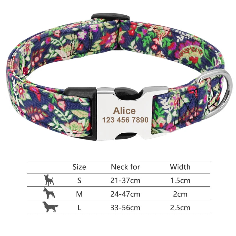 Custom Dog Collar with Free Engraving - Personalized Pet ID Nylon 019 Purple
