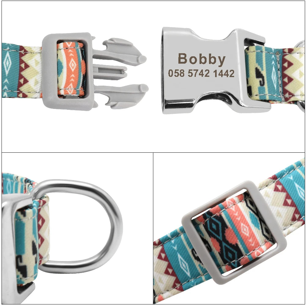 Custom Dog Collar with Free Engraving - Personalized Pet ID Nylon