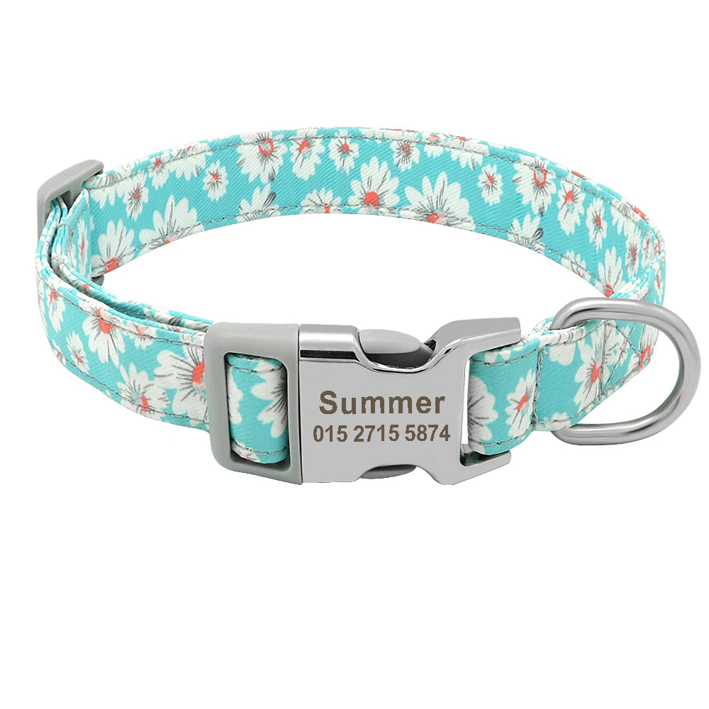 Custom Dog Collar with Free Engraving - Personalized Pet ID Nylon
