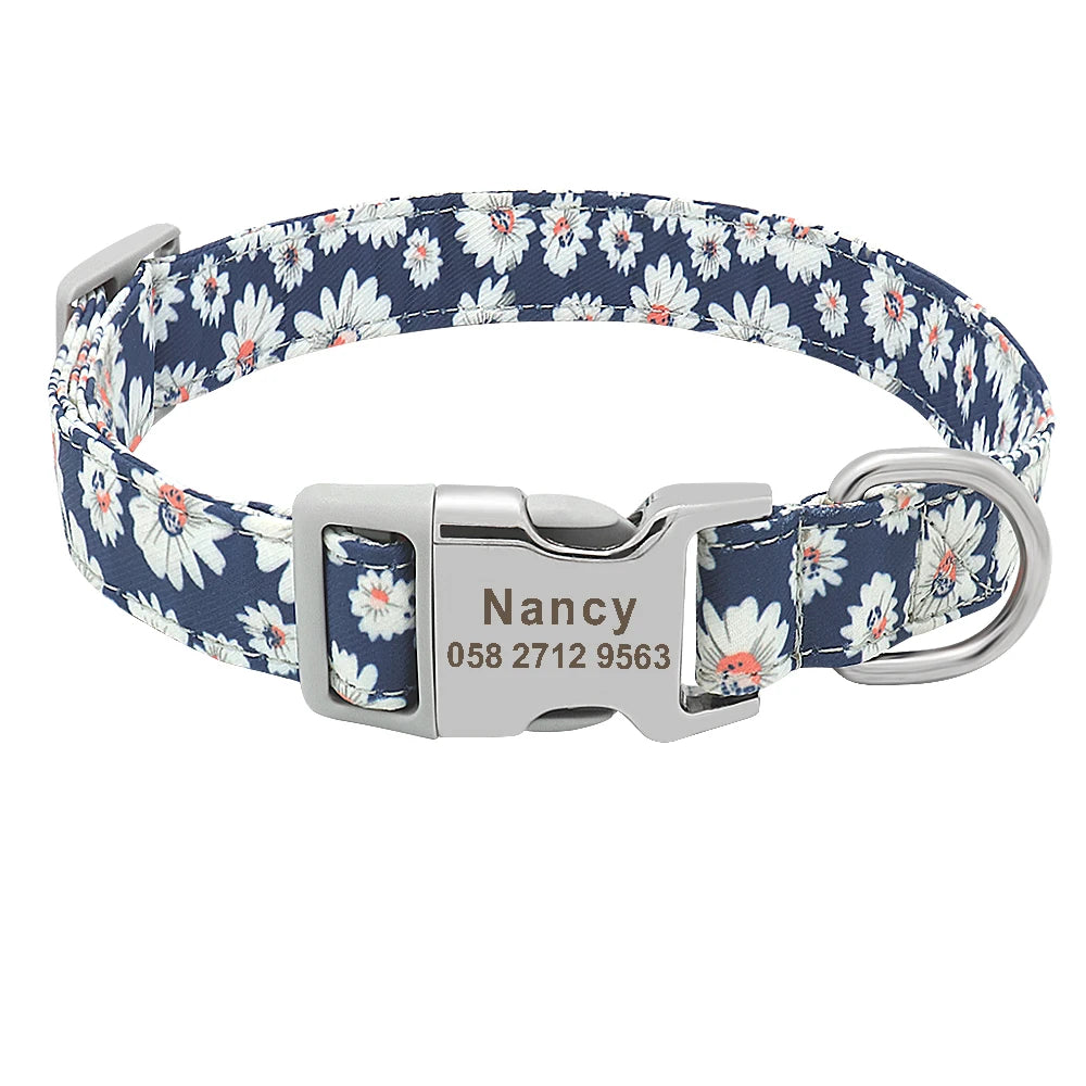 Custom Dog Collar with Free Engraving - Personalized Pet ID Nylon
