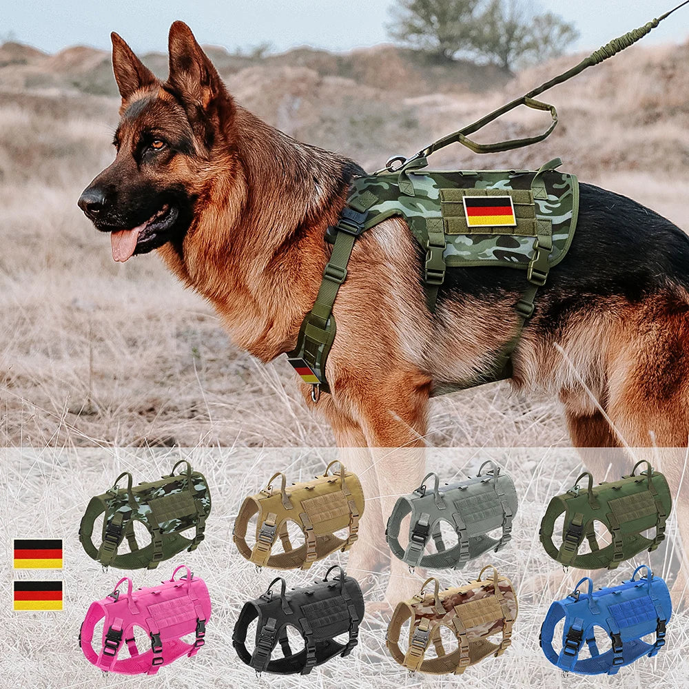 Tactical Dog Harness for Large Dogs - Military Grade Vest