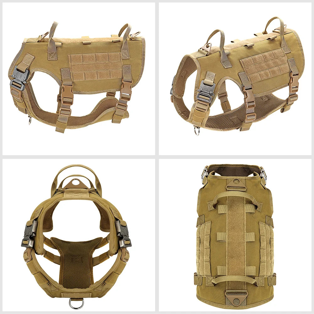 Tactical Dog Harness for Large Dogs - Military Grade Vest
