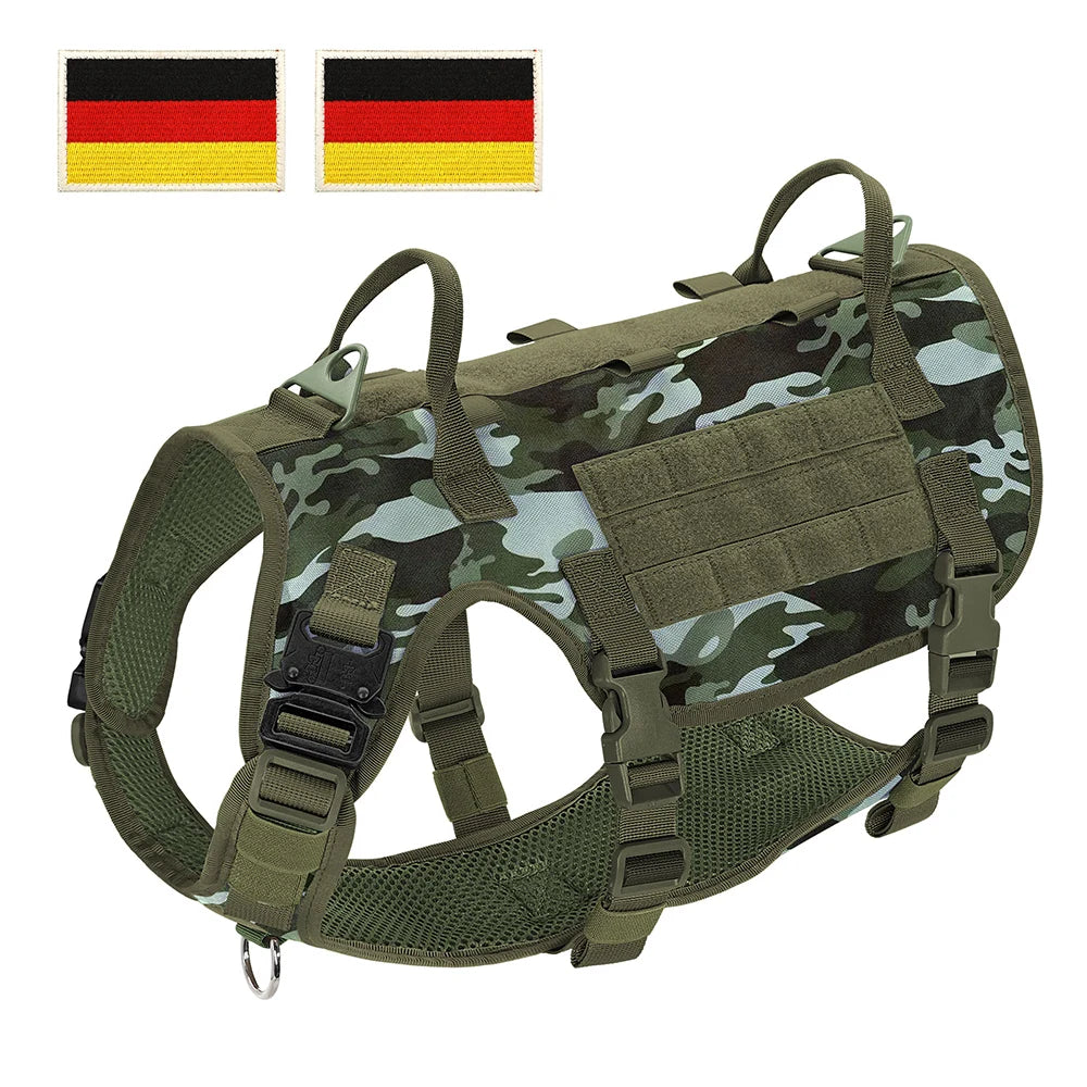 Tactical Dog Harness for Large Dogs - Military Grade Vest GNCA--DE