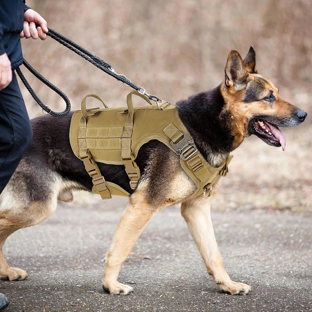 Tactical Dog Harness for Large Dogs - Military Grade Vest