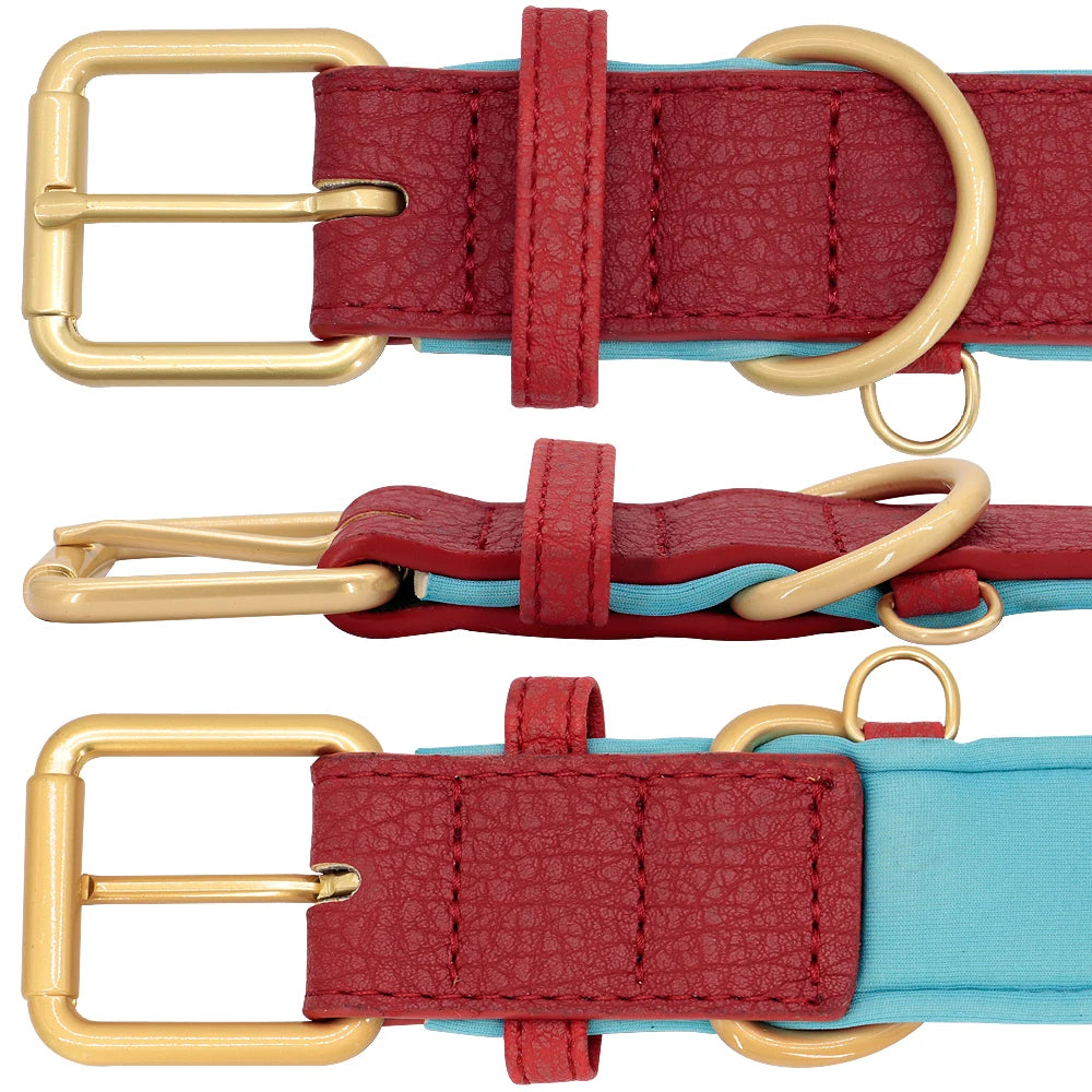 Custom Engraved Leather Dog Collar - Personalized ID Plate