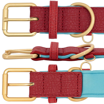 Custom Engraved Leather Dog Collar - Personalized ID Plate