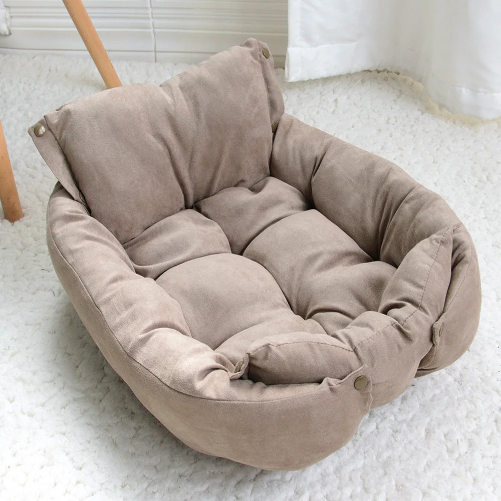 3-in-1 Multifunctional Dog Bed - Warm Winter Pet Sofa & Cushion Brown