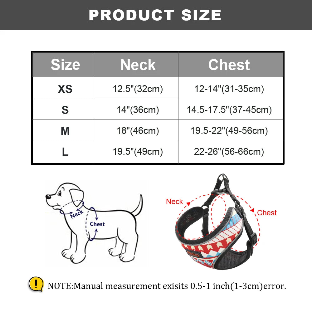 Reflective Dog Harness - Mesh Vest for Small Medium Dogs