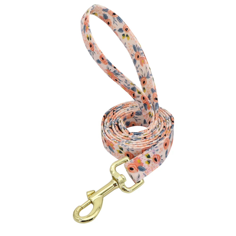 Custom Engraved Dog Collar with Leash Set - Personalized Pet ID Orange Leash