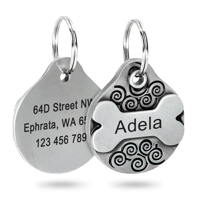 Custom Dog Tag with Free Engraving - Personalized Pet ID Metal Black M