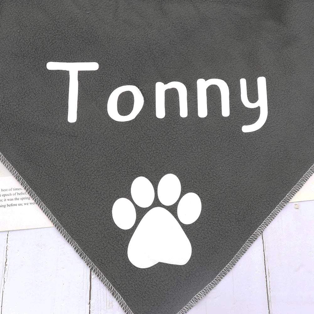 Personalized Dog Blanket Coral Fleece - Custom Pet Name & Paw Print