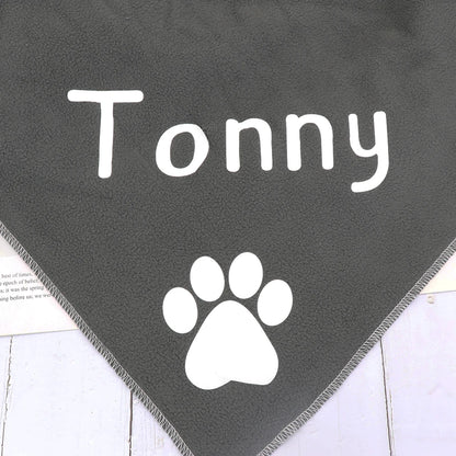 Personalized Dog Blanket Coral Fleece - Custom Pet Name & Paw Print