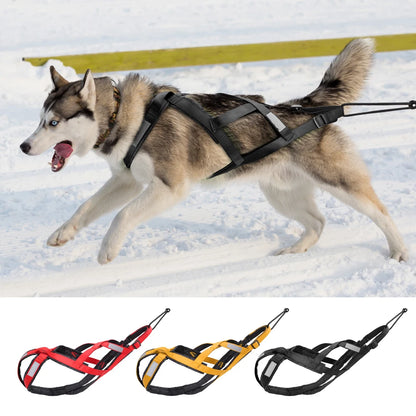 Waterproof Dog Sledding Harness - Reflective Weight Pulling Vest
