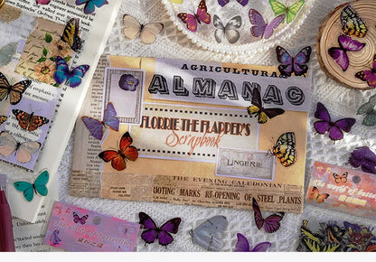 Butterfly Stickers Set - 40 PET Transparent Decals Pack