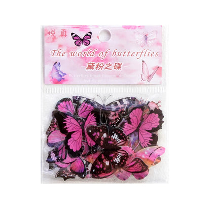 Butterfly Stickers Set - 40 PET Transparent Decals Pack 2--FSD41F4SD