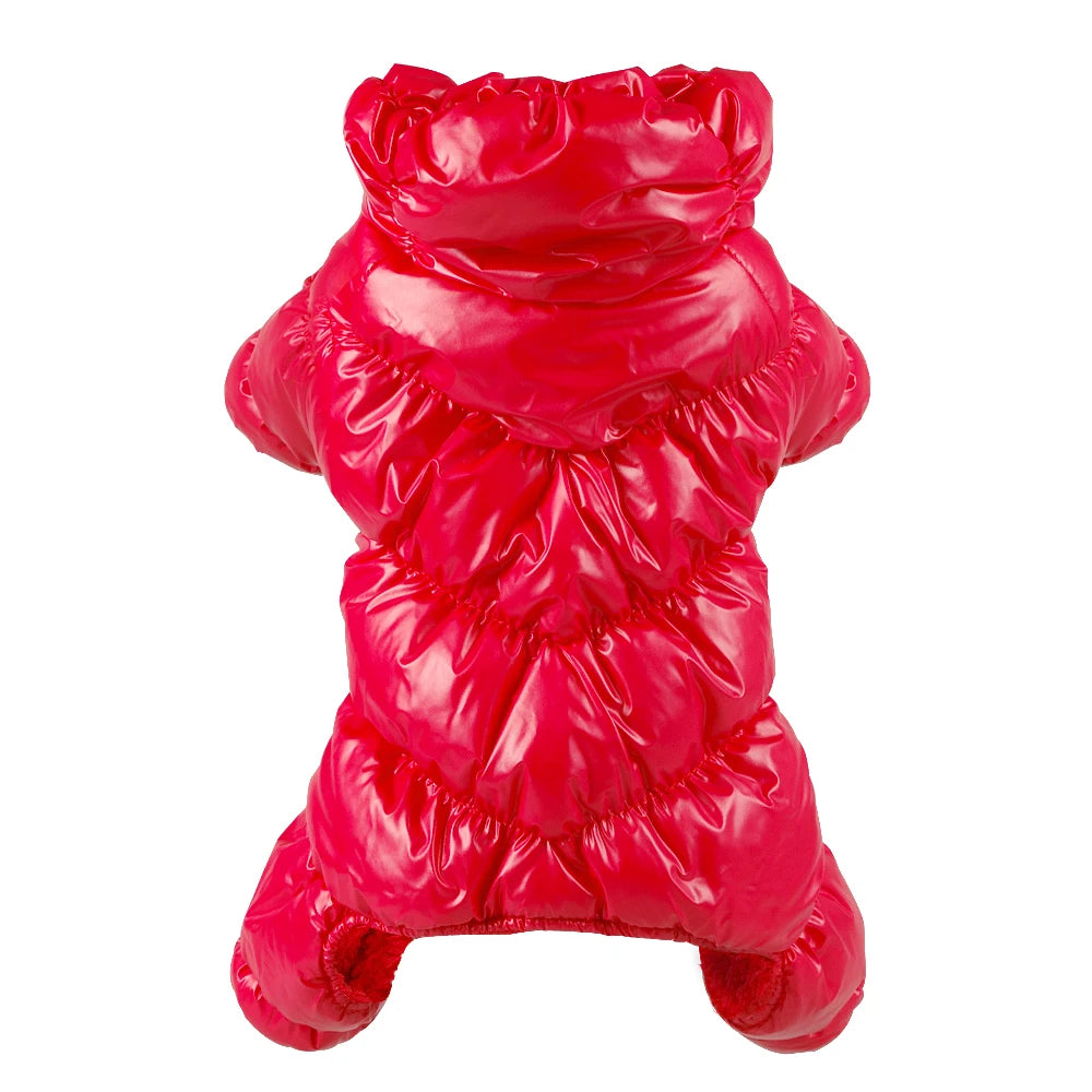 Waterproof Winter Dog Coat - Warm Jumpsuit for Small Medium Dogs Red
