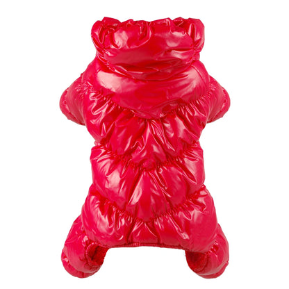 Waterproof Winter Dog Coat - Warm Jumpsuit for Small Medium Dogs Red