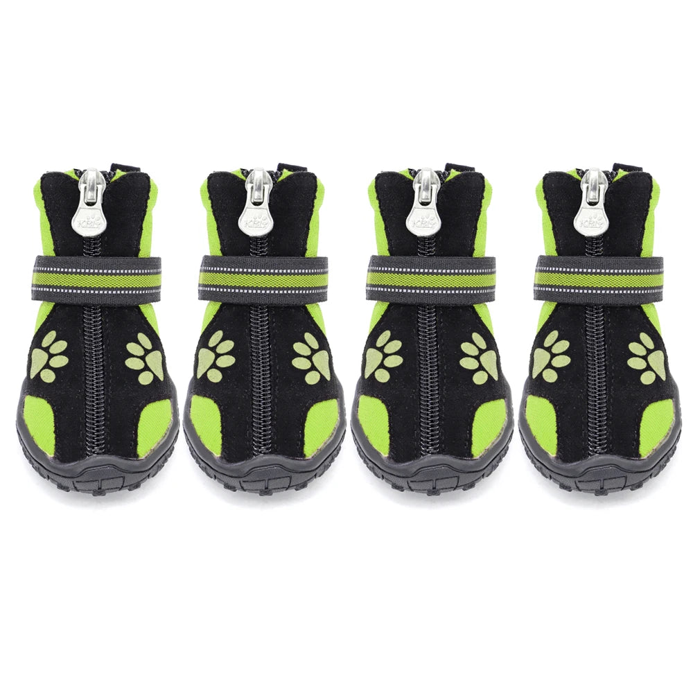 Waterproof Dog Boots - Anti-Slip Winter Paw Protection Shoes Green