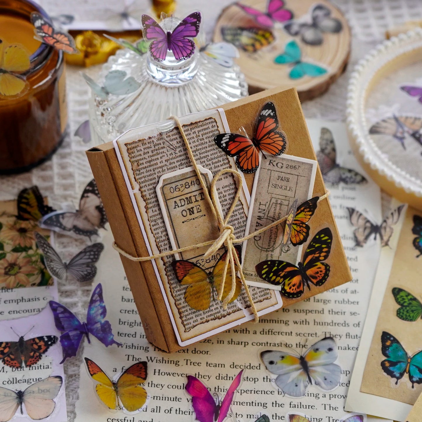 Butterfly Stickers Set - 40 PET Transparent Decals Pack