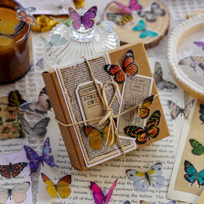 Butterfly Stickers Set - 40 PET Transparent Decals Pack