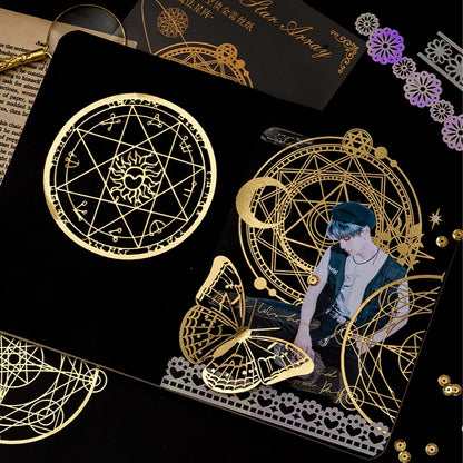 Bronzing Lace Decoration Paper 10pcs - Gold Foil Hollow Card for Scrapbooking & Collage