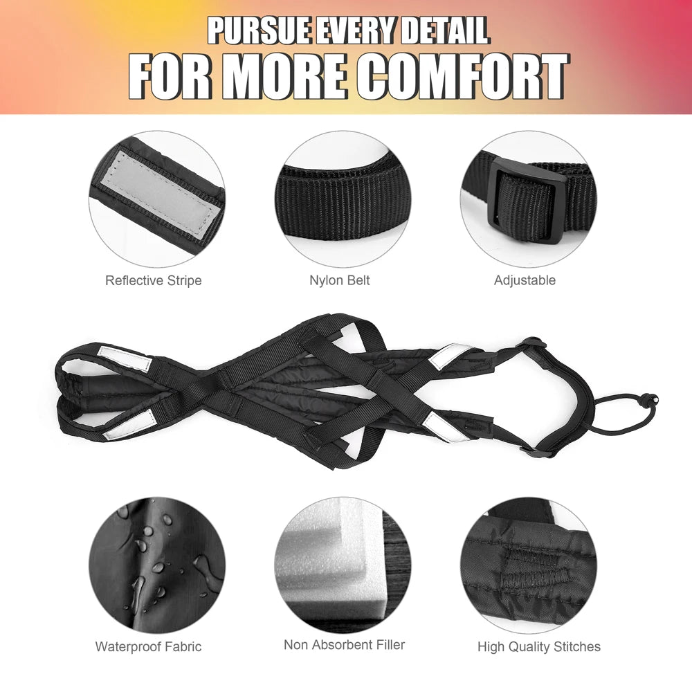 Waterproof Dog Sledding Harness - Reflective Weight Pulling Vest