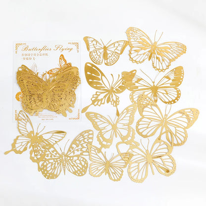 Bronzing Lace Decoration Paper 10pcs - Gold Foil Hollow Card for Scrapbooking & Collage F