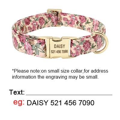 Personalized Dog Collar and Leash Set with Custom ID Tag Beige Collar