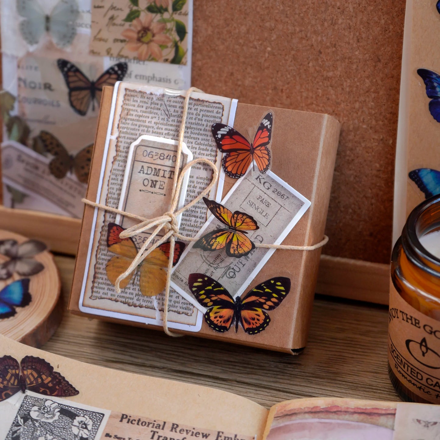 Butterfly Stickers Set - 40 PET Transparent Decals Pack