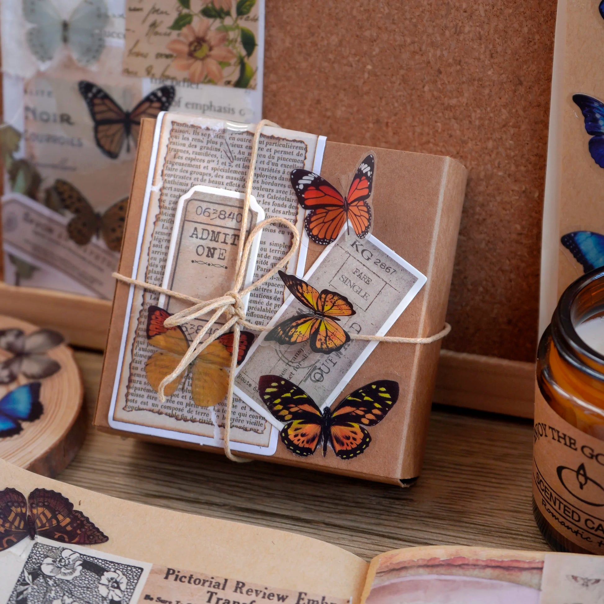 Butterfly Stickers Set - 40 PET Transparent Decals Pack