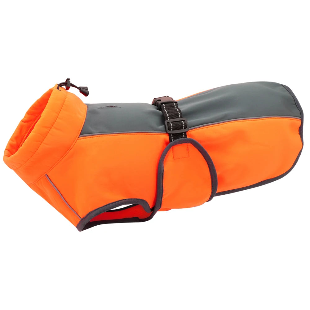 Waterproof Dog Vest - Warm Padded Winter Jacket for Large Dogs Orange