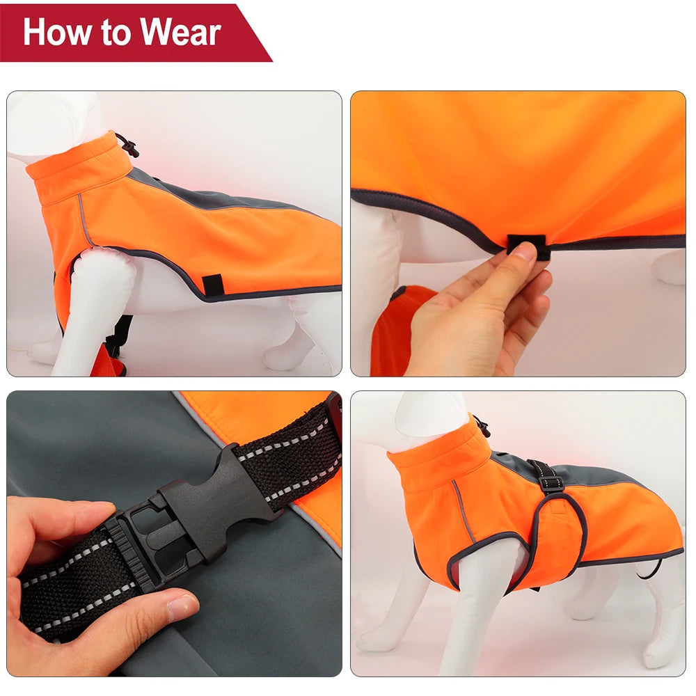 Waterproof Dog Vest - Warm Padded Winter Jacket for Large Dogs