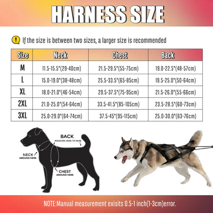 Waterproof Dog Sledding Harness - Reflective Weight Pulling Vest