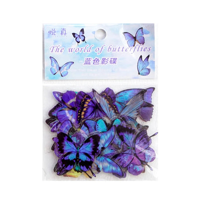Butterfly Stickers Set - 40 PET Transparent Decals Pack 3--FSD41F4SD