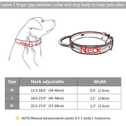 Personalized Leather Dog Collar with ID Tag - Medium & Large Dogs