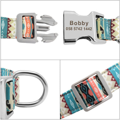 Custom Dog Collar with Free Engraving - Personalized Pet ID Nylon