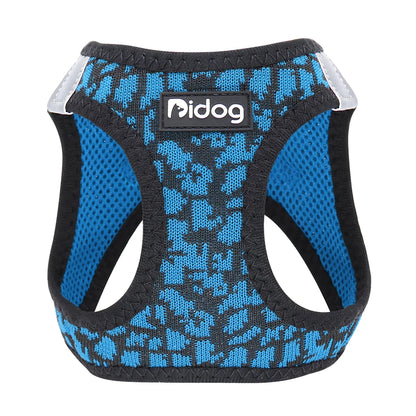 No Pull Mesh Dog Harness - Reflective & Adjustable for Small Dogs Blue