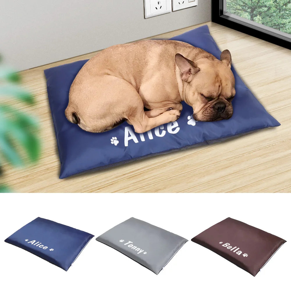 Personalized Waterproof Pet Bed Mat - Custom Name Print Non-Slip