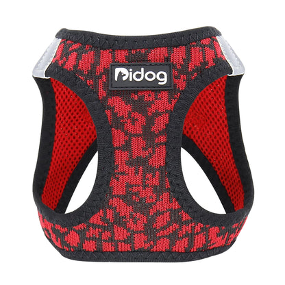 No Pull Mesh Dog Harness - Reflective & Adjustable for Small Dogs Red