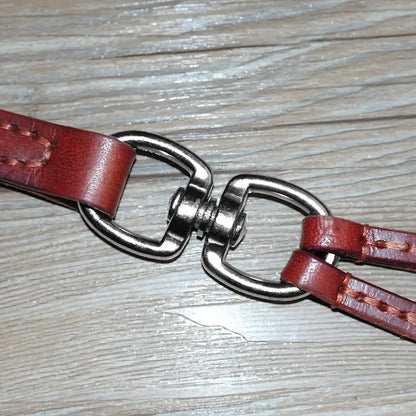 Double Dog Leash Leather Coupler for Walking Two Small Dogs