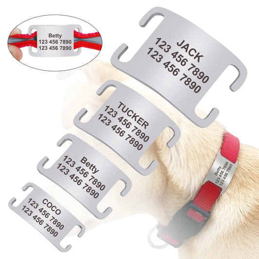 Personalized Dog ID Tag Stainless Steel - Custom Engraved Name Plate