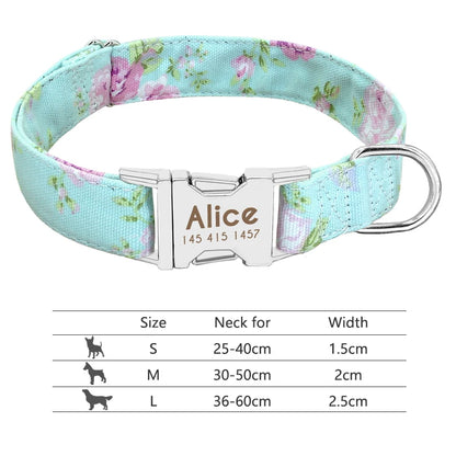 Personalized Dog Collar with Engraved ID - Reflective Nylon Safety 011-Green