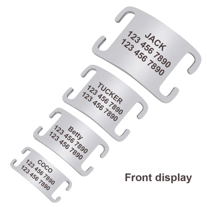 Personalized Dog ID Tag Stainless Steel - Custom Engraved Name Plate WHITE