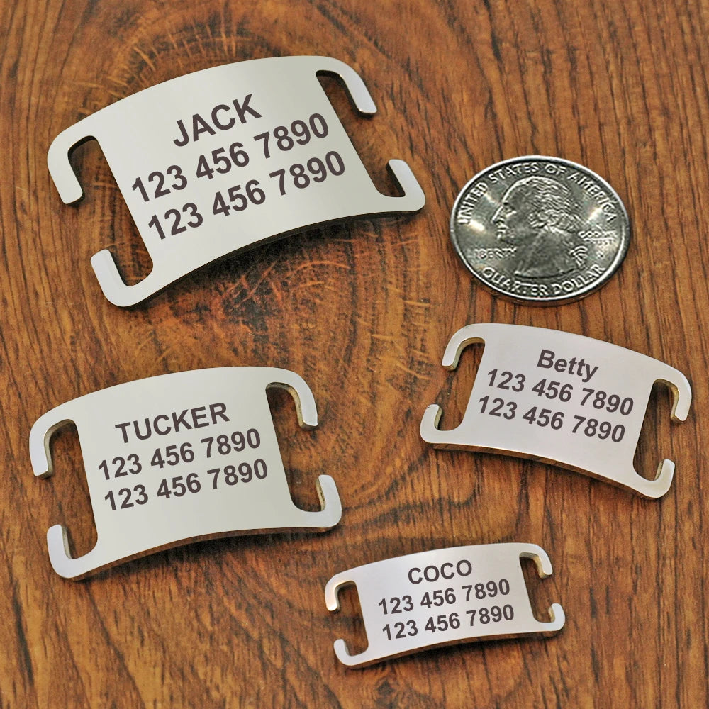 Personalized Dog ID Tag Stainless Steel - Custom Engraved Name Plate