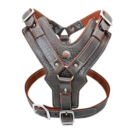 Leather Dog Harness Large Dogs - Training Vest with Control Handle