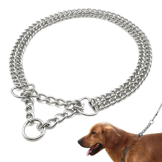 Premium Steel Training Chain Collar - Professional Dog Control