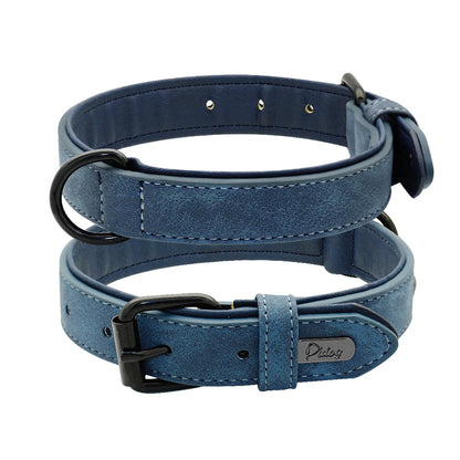 Premium Padded Leather Dog Collar - Comfort & Style for All Breeds