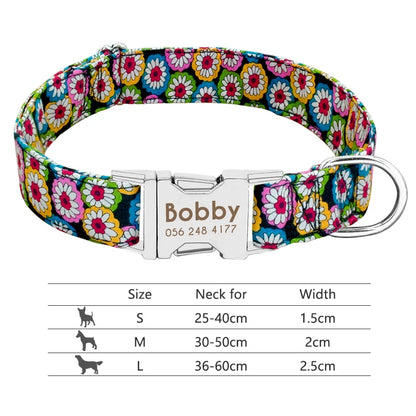 Personalized Dog Collar with Engraved ID - Reflective Nylon Safety 011-Red