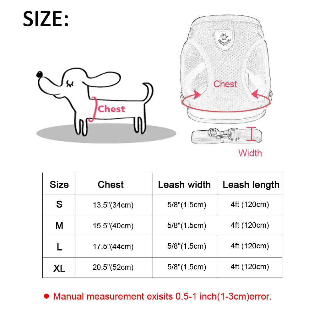 Cat Harness Leash Set - Reflective Mesh Vest for Small Pets