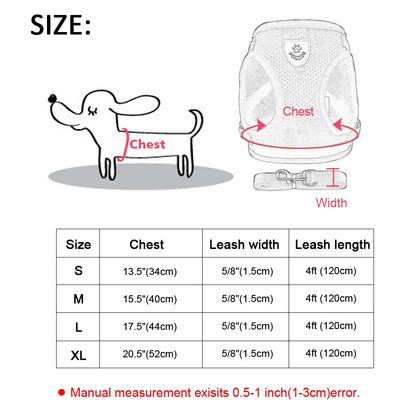 Cat Harness Leash Set - Reflective Mesh Vest for Small Pets
